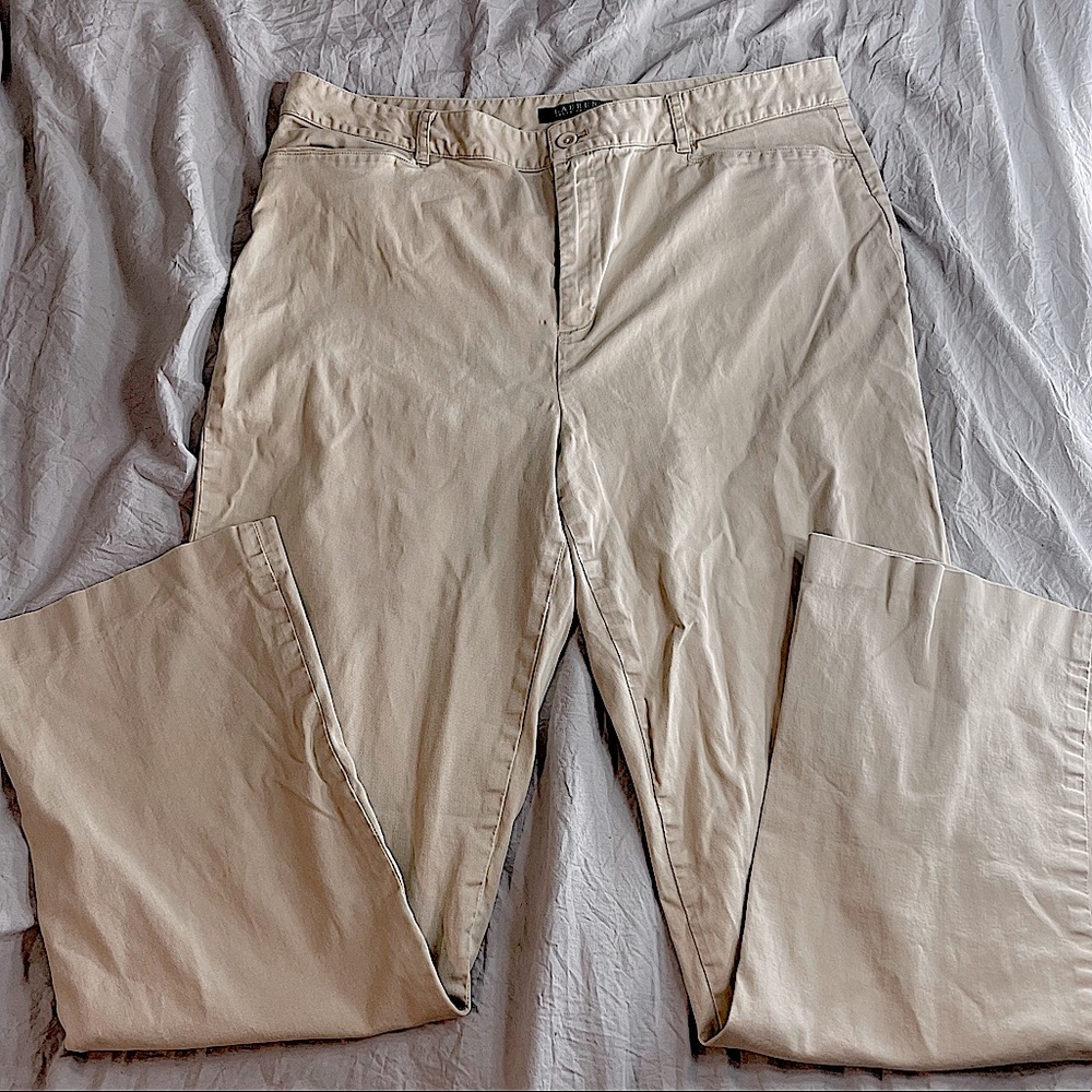 White Ralph Lauren straight leg pants